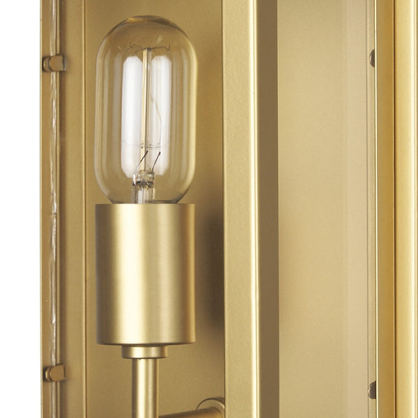 HomeRoots 11" Gold Metal Corner Wall Light - Elegant Space-Saving Fixture for Modern Ambiance & Stylish Illumination 611855