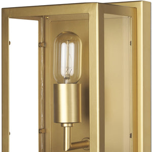 HomeRoots 11" Gold Metal Corner Wall Light - Elegant Space-Saving Fixture for Modern Ambiance & Stylish Illumination 611855