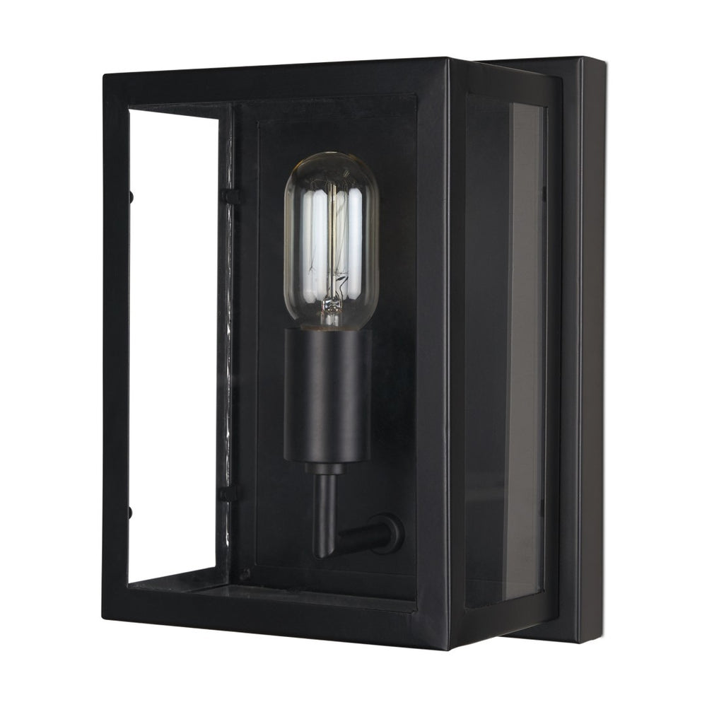 HomeRoots 11" Black Metal Corner Wall Light Sconce - Modern Design for Elegant Ambiance in Any Space 611856