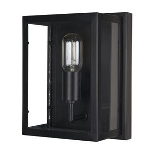 HomeRoots 11" Black Metal Corner Wall Light Sconce - Modern Design for Elegant Ambiance in Any Space 611856