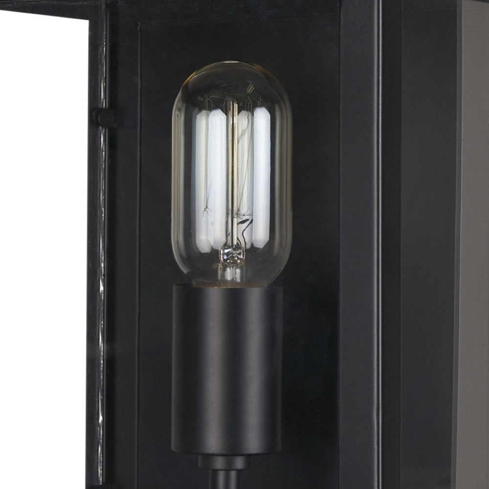 HomeRoots 11" Black Metal Corner Wall Light Sconce - Modern Design for Elegant Ambiance in Any Space 611856