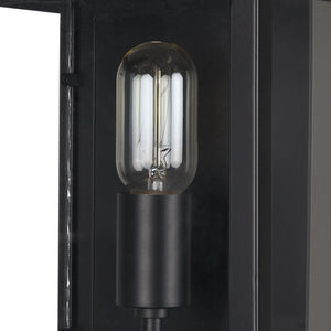 HomeRoots 11" Black Metal Corner Wall Light Sconce - Modern Design for Elegant Ambiance in Any Space 611856
