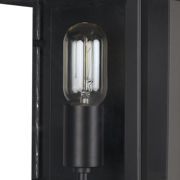 HomeRoots 11" Black Metal Corner Wall Light Sconce - Modern Design for Elegant Ambiance in Any Space 611856