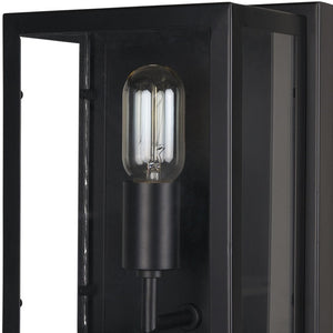 HomeRoots 11" Black Metal Corner Wall Light Sconce - Modern Design for Elegant Ambiance in Any Space 611856