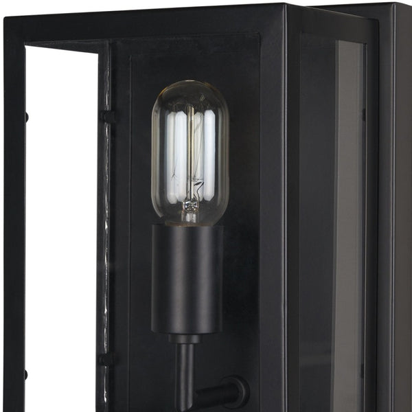 HomeRoots 11" Black Metal Corner Wall Light Sconce - Modern Design for Elegant Ambiance in Any Space 611856