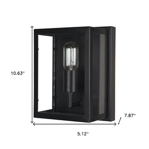 HomeRoots 11" Black Metal Corner Wall Light Sconce - Modern Design for Elegant Ambiance in Any Space 611856
