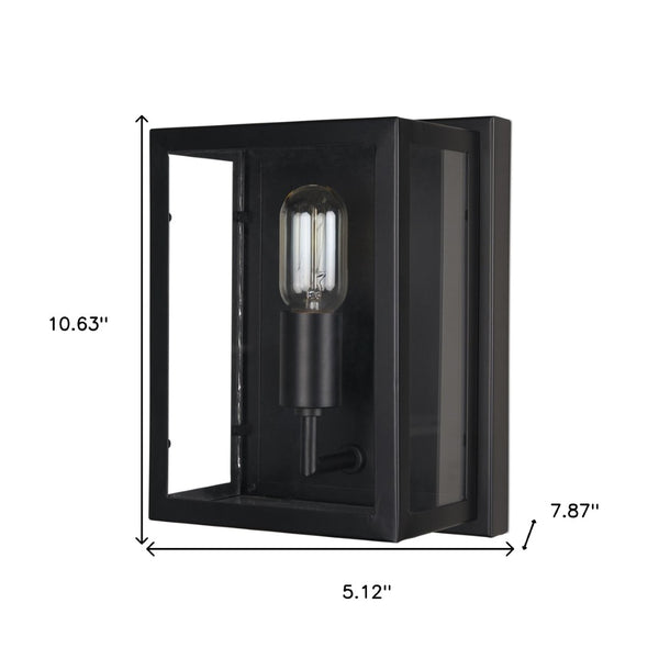 HomeRoots 11" Black Metal Corner Wall Light Sconce - Modern Design for Elegant Ambiance in Any Space 611856