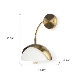 HomeRoots 13" White Metal Corner Wall Light - Sleek, Contemporary Design for Space-Saving Illumination in Your Home 611859