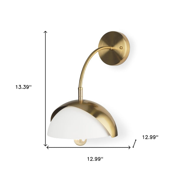 HomeRoots 13" White Metal Corner Wall Light - Sleek, Contemporary Design for Space-Saving Illumination in Your Home 611859
