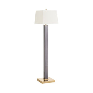 Wildwood Square Shooter Floor Lamp — 62.5" Modern Architectural Lighting In Polished Brass & Black Nickel With Off-White Shade 61186