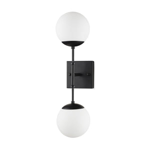 HomeRoots 6" Black Metal and Glass Corner Wall Light - Stylish, Hardwired Fixture for Modern Spaces & Elegant Illumination 611860