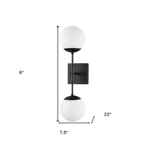 HomeRoots 6" Black Metal and Glass Corner Wall Light - Stylish, Hardwired Fixture for Modern Spaces & Elegant Illumination 611860