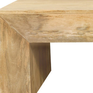 HomeRoots 52" Natural Solid Wood Distressed Sled Coffee Table - Vintage Charm for Living Rooms & Offices 611861
