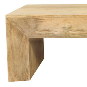 HomeRoots 52" Natural Solid Wood Distressed Sled Coffee Table - Vintage Charm for Living Rooms & Offices 611861