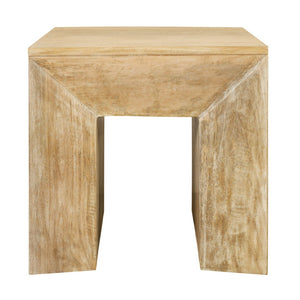 HomeRoots 20" Natural Distressed Solid Wood Sled End Table - Rustic Charm, Compact Design for Versatile Spaces 611862