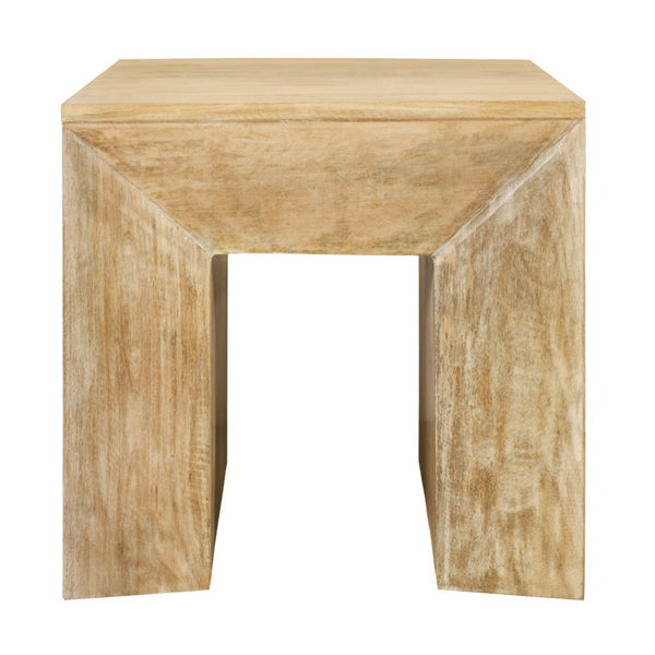 HomeRoots 20" Natural Distressed Solid Wood Sled End Table - Rustic Charm, Compact Design for Versatile Spaces 611862