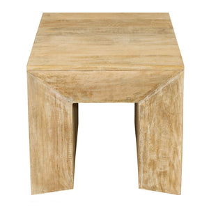 HomeRoots 20" Natural Distressed Solid Wood Sled End Table - Rustic Charm, Compact Design for Versatile Spaces 611862