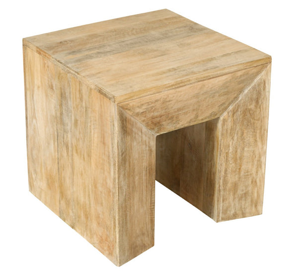 HomeRoots 20" Natural Distressed Solid Wood Sled End Table - Rustic Charm, Compact Design for Versatile Spaces 611862