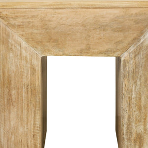 HomeRoots 20" Natural Distressed Solid Wood Sled End Table - Rustic Charm, Compact Design for Versatile Spaces 611862