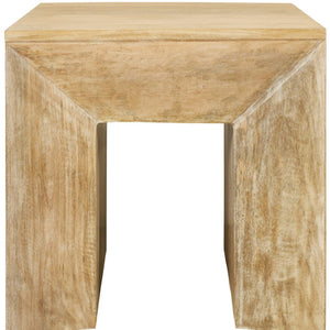HomeRoots 20" Natural Distressed Solid Wood Sled End Table - Rustic Charm, Compact Design for Versatile Spaces 611862