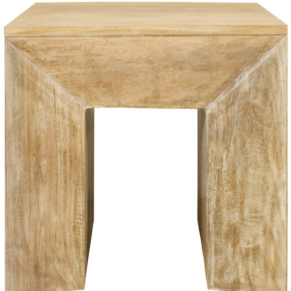 HomeRoots 20" Natural Distressed Solid Wood Sled End Table - Rustic Charm, Compact Design for Versatile Spaces 611862