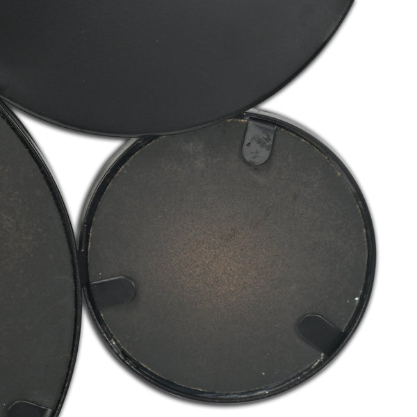 HomeRoots Set of Eight Modern Cojoined Round Black Metal Accent Mirrors for Stylish Home Decor Elevation 611866