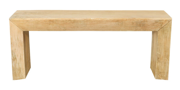 HomeRoots 72" Rustic Solid Wood Console Table - Distressed Finish, Sleek Sled Base, Perfect for Narrow Spaces 611869