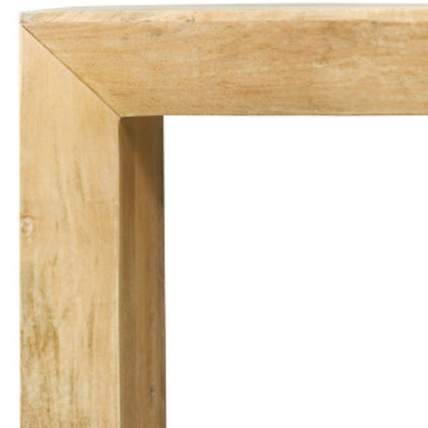 HomeRoots 72" Rustic Solid Wood Console Table - Distressed Finish, Sleek Sled Base, Perfect for Narrow Spaces 611869