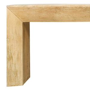 HomeRoots 72" Rustic Solid Wood Console Table - Distressed Finish, Sleek Sled Base, Perfect for Narrow Spaces 611869