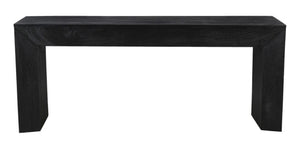 HomeRoots 72" Charcoal Solid Wood Console Table - Distressed Vintage Design with Modern Sled Base Style 611870