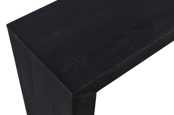 HomeRoots 72" Charcoal Solid Wood Console Table - Distressed Vintage Design with Modern Sled Base Style 611870