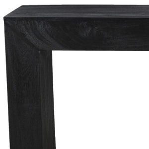 HomeRoots 72" Charcoal Solid Wood Console Table - Distressed Vintage Design with Modern Sled Base Style 611870