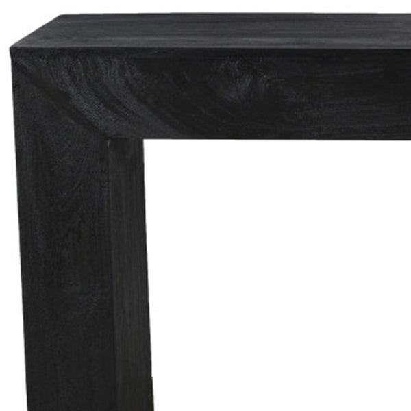HomeRoots 72" Charcoal Solid Wood Console Table - Distressed Vintage Design with Modern Sled Base Style 611870