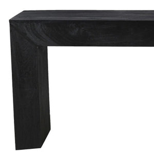 HomeRoots 72" Charcoal Solid Wood Console Table - Distressed Vintage Design with Modern Sled Base Style 611870