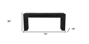 HomeRoots 72" Charcoal Solid Wood Console Table - Distressed Vintage Design with Modern Sled Base Style 611870