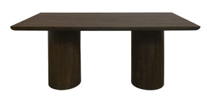 HomeRoots 72 Inch Solid Wood Rectangular Dining Table with Dual Pedestal Base for Large Gatherings 611873