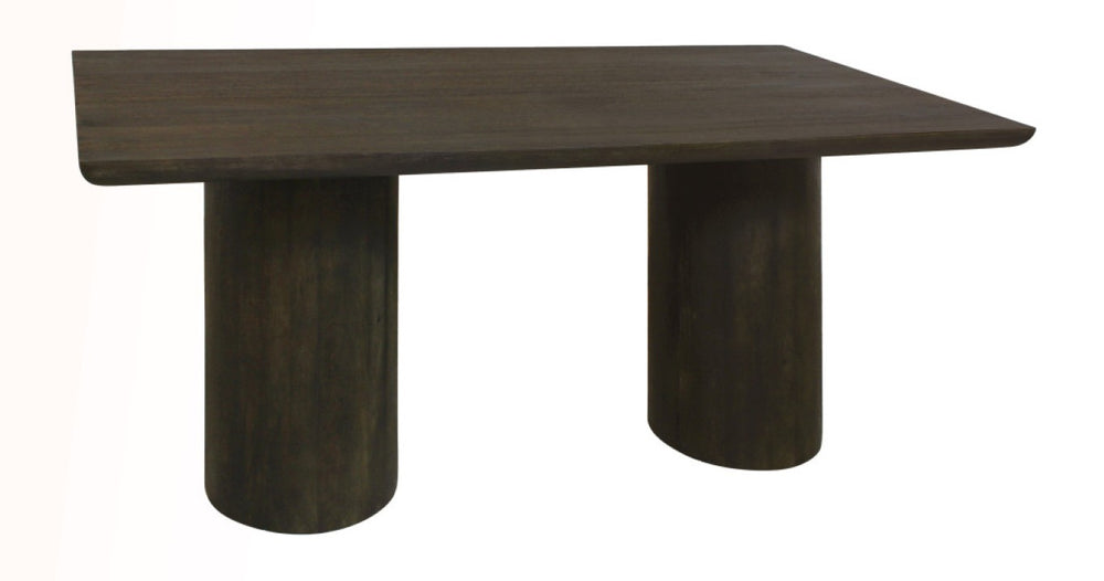HomeRoots 72 Inch Solid Wood Rectangular Dining Table with Dual Pedestal Base for Large Gatherings 611873