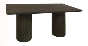 72 Inch Solid Wood Rectangular Dining Table with Dual Pedestal Base for Large Gatherings