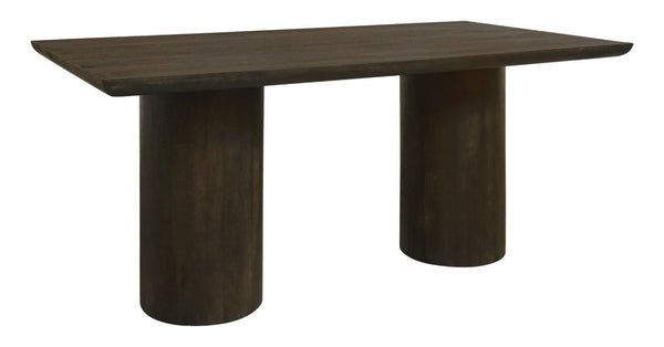 72 Inch Solid Wood Rectangular Dining Table with Dual Pedestal Base for Large Gatherings
