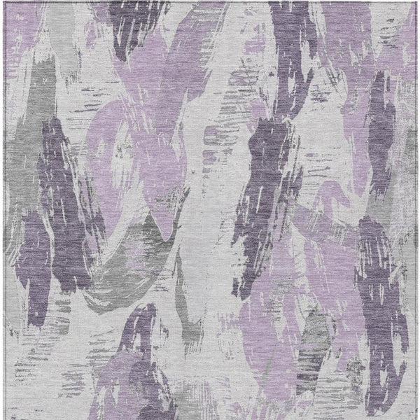 HomeRoots 8' X 10' Abstract Lavender and Lilac Area Rug - Washable, Durable, Indoor/Outdoor Versatility for Any Space 611889