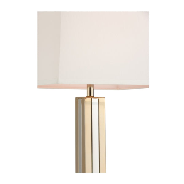 Wildwood Gold Dust Floor Lamp With Polished Brass & Nickel Layered Stem, Off-White Shade For Warm Task Light 61189