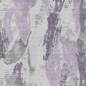 HomeRoots 9' X 12' Contemporary Lavender & Lilac Abstract Area Rug - Washable, Durable for Indoor/Outdoor Use 611890