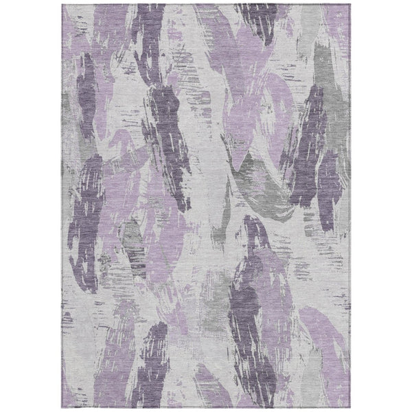 HomeRoots 10' Modern Lavender & Lilac Abstract Area Rug – Washable, Durable, Versatile for Indoor & Outdoor Spaces 611891