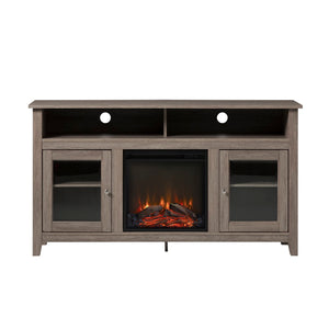 English Elm Walker Edison - Classic Glass-Door Fireplace Tall Tv Stand For Tvs Up To 65" - Driftwood