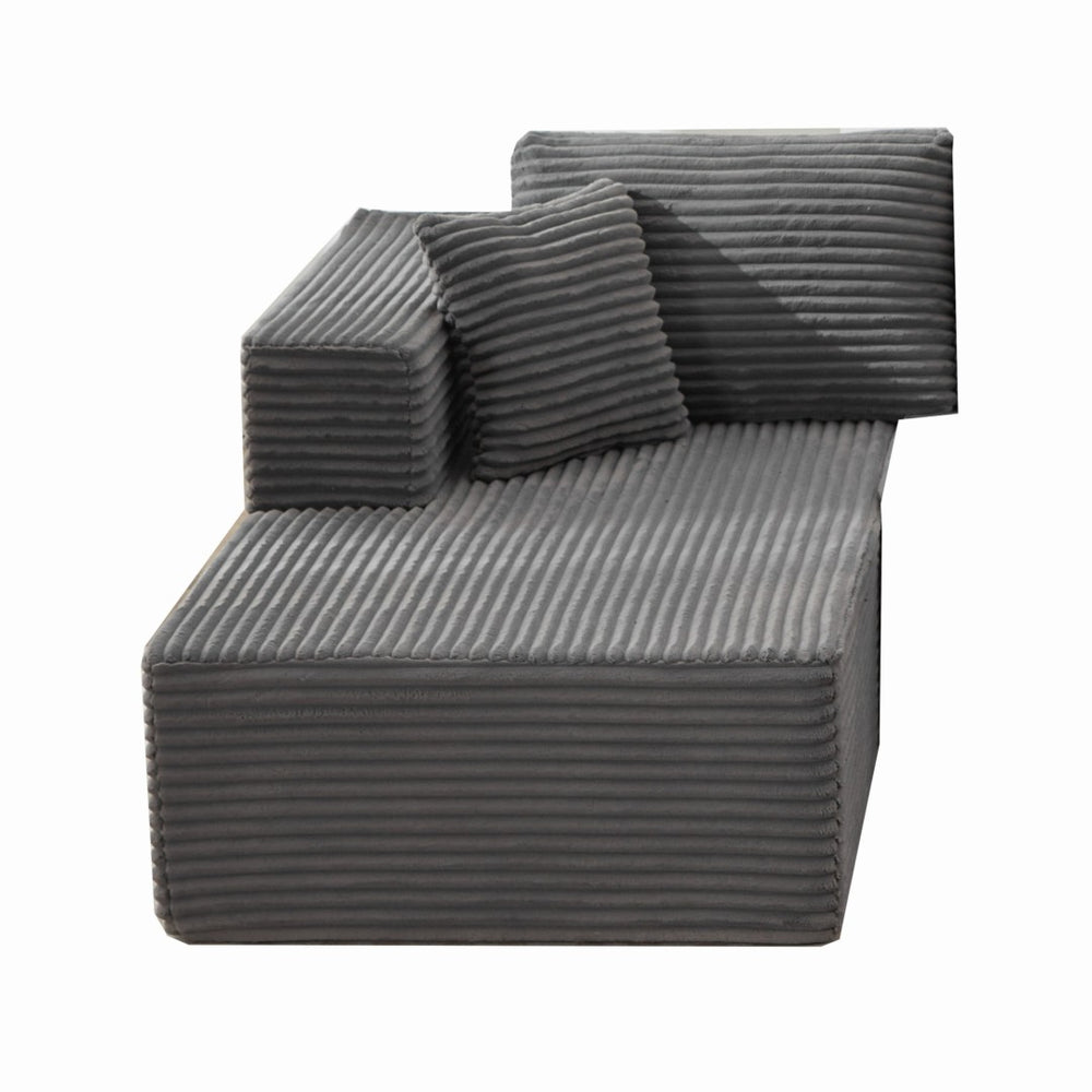English Elm Modular Corduroy Sectional Sofa Low Profile L Shaped Chaise for Living Room W1143P313194