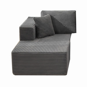 English Elm Modular Corduroy Sectional Sofa Low Profile L Shaped Chaise for Living Room W1143P313194
