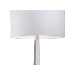 Wildwood Obelisk Polished Nickel Table Lamp With White Linen Drum Shade — 44" Transitional Accent Light For Entryways 61192