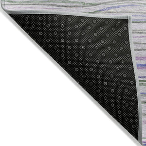 HomeRoots 10' Stylish Lavender & Mauve Striped Washable Area Rug - Durable Indoor/Outdoor Decor Essential! 611927