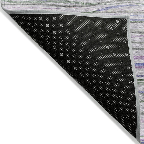 HomeRoots 10' Stylish Lavender & Mauve Striped Washable Area Rug - Durable Indoor/Outdoor Decor Essential! 611927
