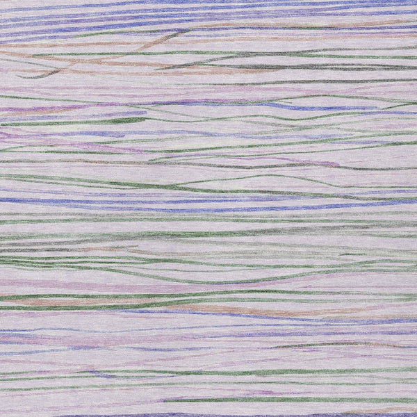 HomeRoots 10' Stylish Lavender & Mauve Striped Washable Area Rug - Durable Indoor/Outdoor Decor Essential! 611927